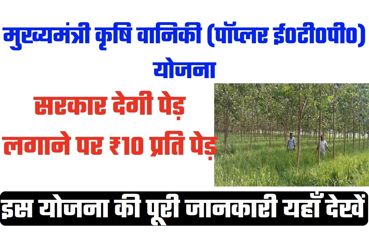 Bihar Mukhyamantri Krishi Vaniki Yojana 2023 बिहार मुख्यमंत्री कृषि वानिकी (पॉप्लर ई0टी0पी0) योजना 2023: ऑनलाइन आवेदन
