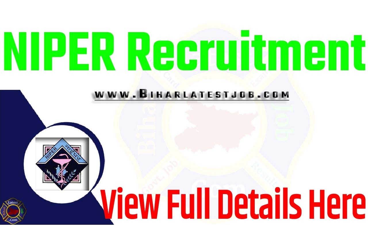 NIPER Recruitment 2023 Educational Qualification, Age Limit, How To Apply
