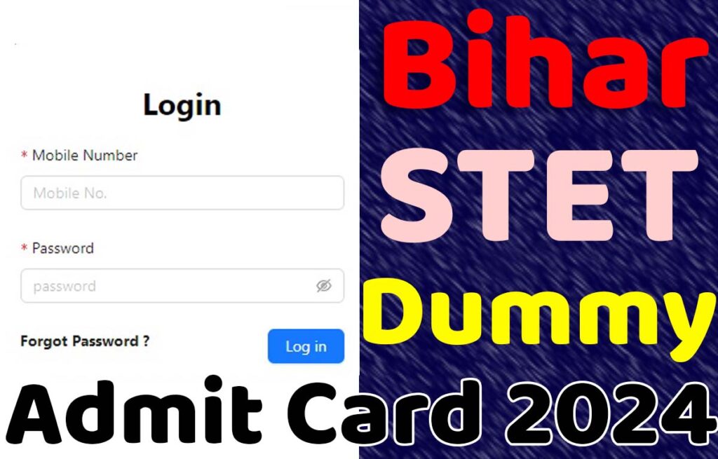 Bihar STET Dummy Admit Card 2024 बिहार एसटीईटी डमी एडमिट कार्ड 2024 जारी हुआ @www.bsebstet2024.com